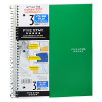 Five Star College Ruled Notebook 3 Subject
