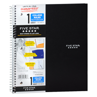 Five Star College Ruled Notebook 1 Subject