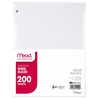 Mead Filler Paper Wide Ruled 200 Sheets