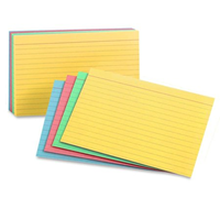 Mead Ruled Front/Plain Back Colored Index Cards 3x5