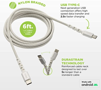 iHome White Charge Cable usb-c to usb-c