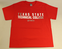 TSTC Gridiron Text Adult T-Shirt Red