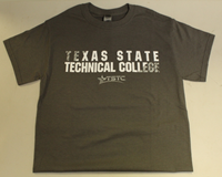 TSTC Gridiron Text Adult T-Shirt Charcoal