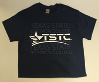 TSTC Multi-Text Logo Adult T-Shirt Navy