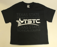 TSTC Multi-Text Logo Adult T-Shirt Black