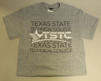 TSTC Multi-Text Logo Adult T-Shirt Gray