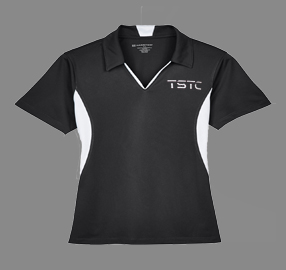 TSTC Harriton Black/White Womens Polo (SKU 1054490749)