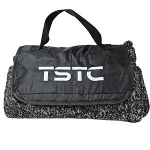 Heathered Fold up Blanket-Black - main view