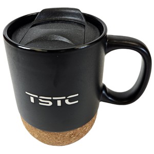 Ceramic Mug/Cork Bottom-Black -  1