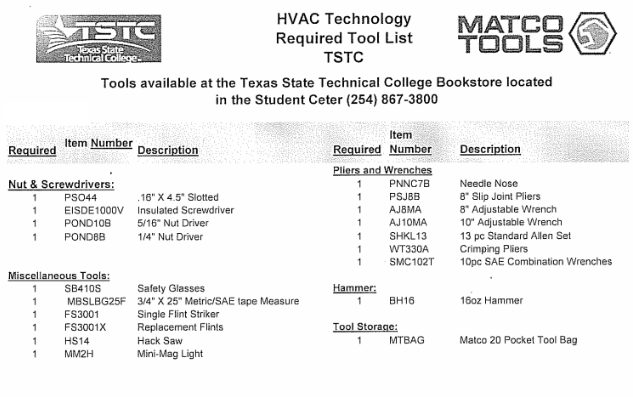 Basic Diesel Mechanic Tool List Seananon Jopower   HVACTOOLKITt 